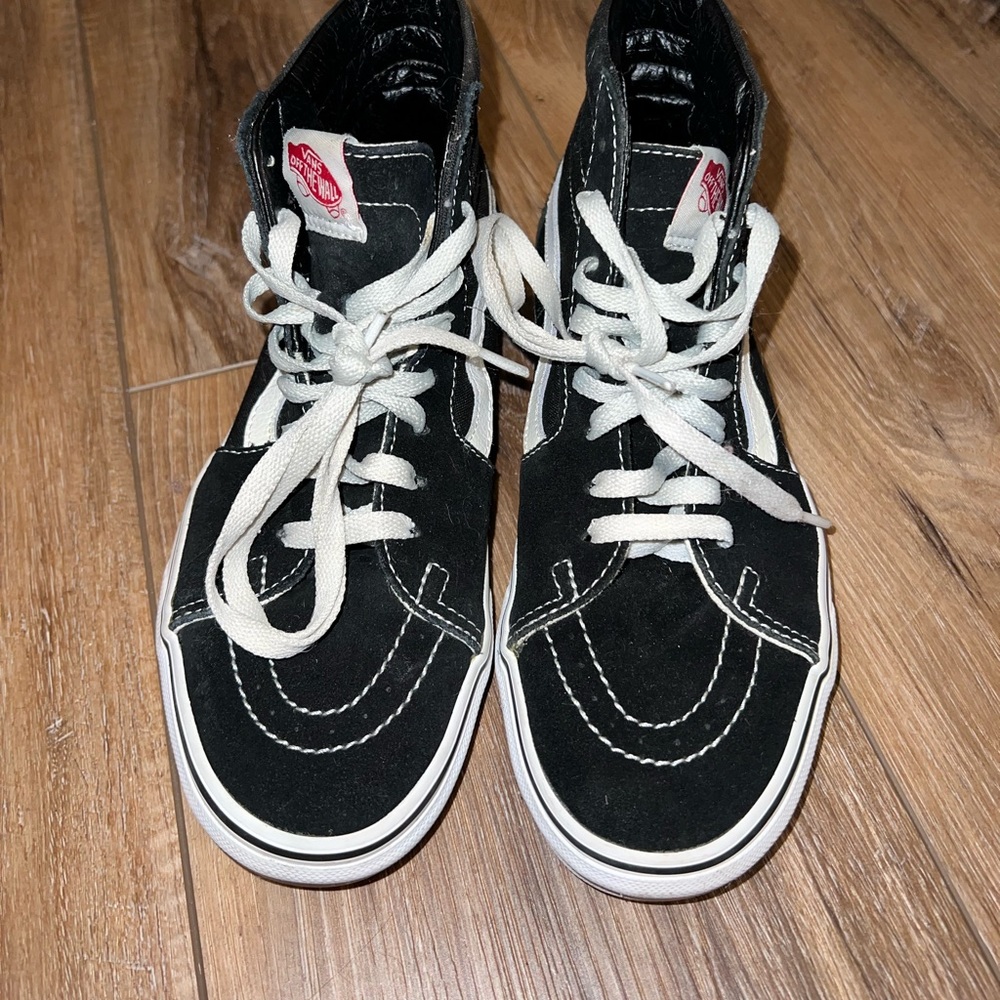 black high rise vans